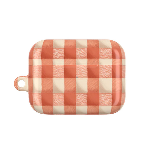 Peach Gingham AirPod Case Cover