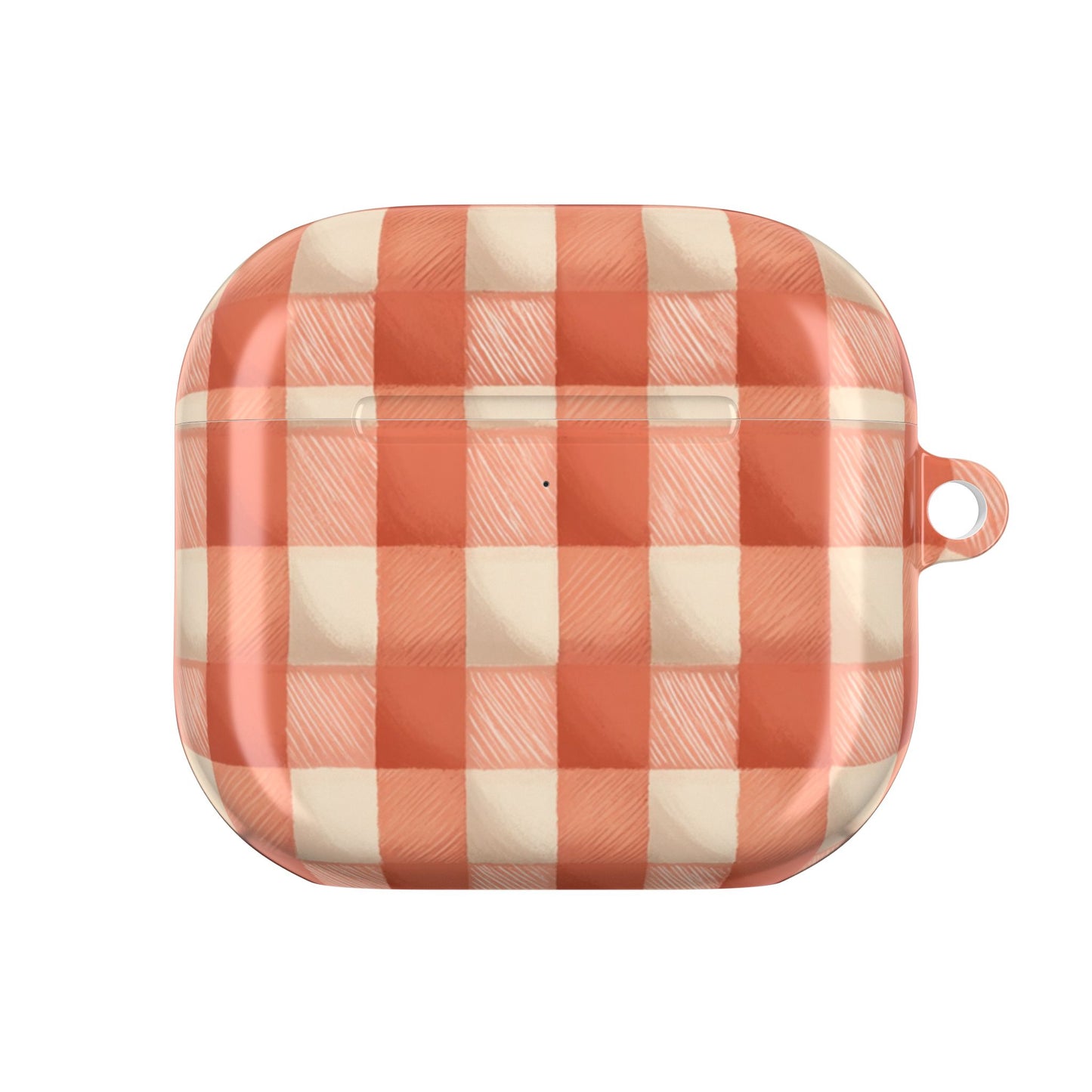 Peach Gingham AirPod Case Cover