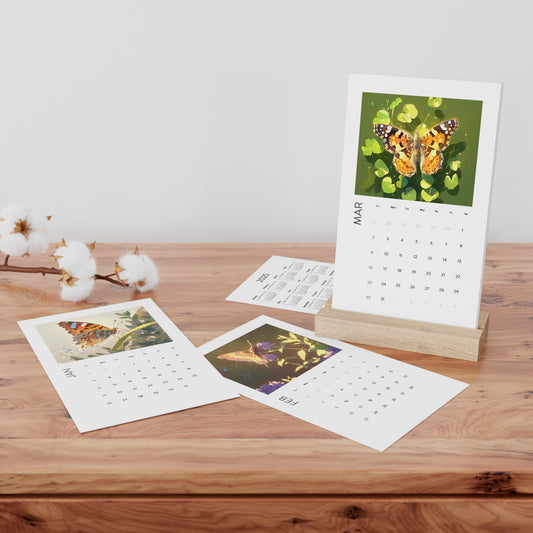 Butterfly Vertical Desk Calendar (2025)