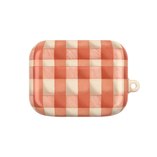 Peach Gingham AirPod Case Cover