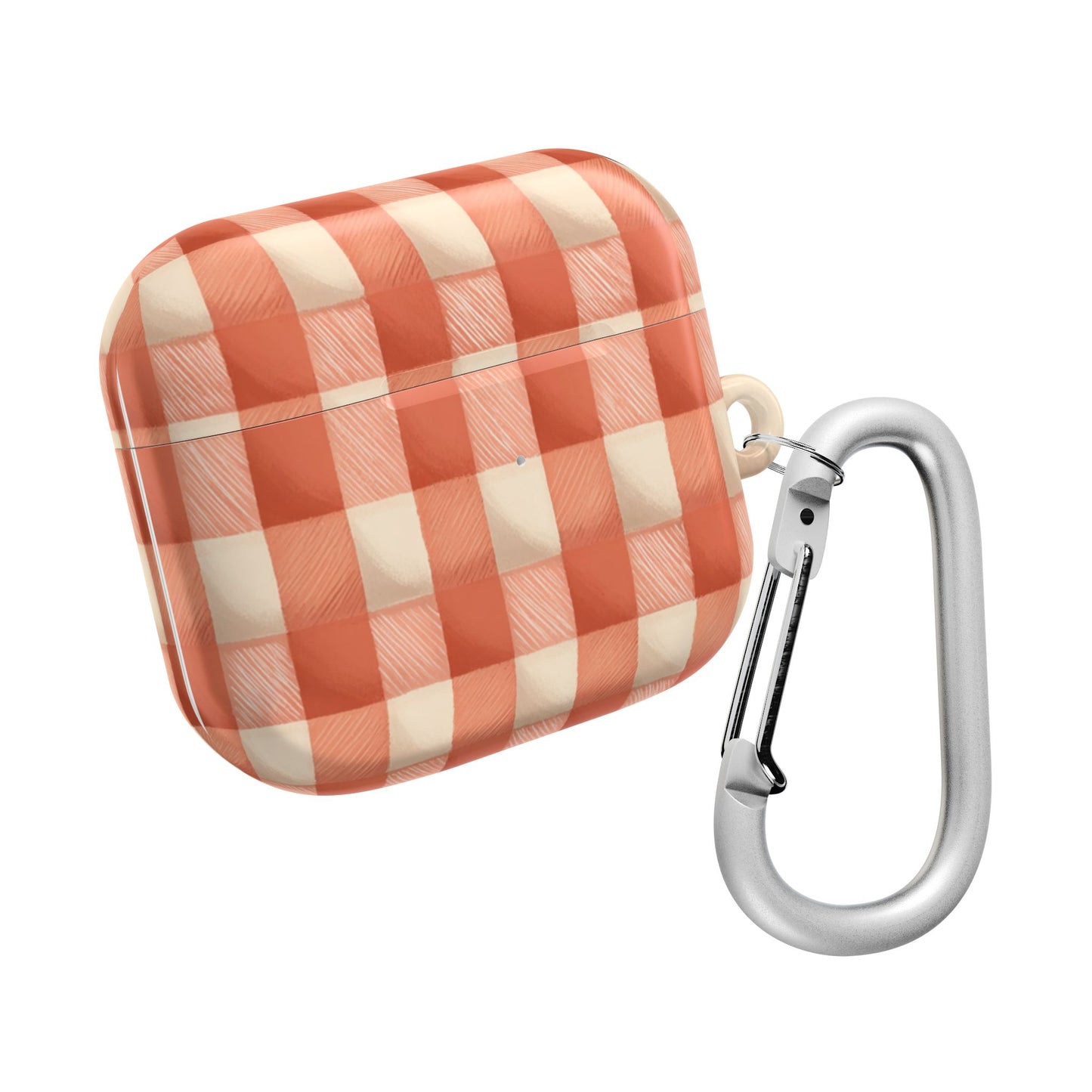 Peach Gingham AirPod Case Cover